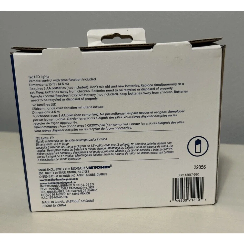 Simply Essential Adhesive LED Lights with Remote.‎ 1 Piece.-Open Box Never Used